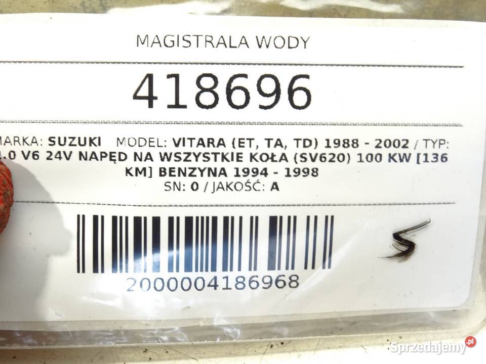 MAGISTRALA WODY SUZUKI VITARA 20 136 8802 osobowe