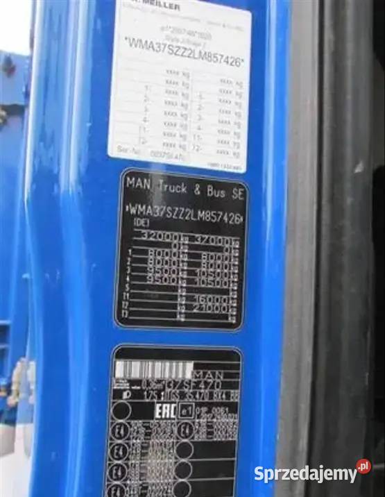 Wywrotka 8x4 bordmatic Meiler Eur 6 Man tez w Wywrotki Warszawa sprzedam