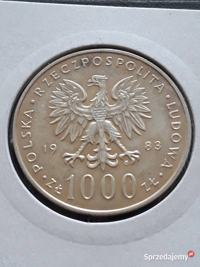 1000 Papież Jan Paweł II1983 r 8 Mennicze Numizmatyka Antyki, Sztuka, Kolekcje Konin