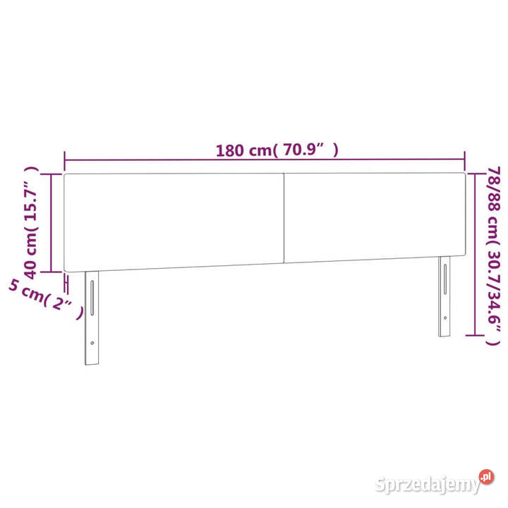 Zagłówek do łóżka z LED ciemnoszary 180x5x7888 Warszawa