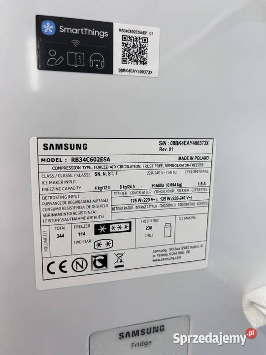 Lodówka Samsung RB34C602ESA Funkcje AI Pełny No Warszawa