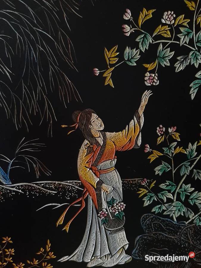 Obrazki japonia grawerowane antyk inny kolor Chorzów