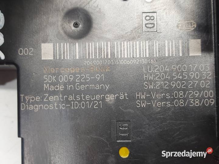 MERCEDES W204 18 moduł SAM 2049001703 Skrzynki bezpieczników Kielce sprzedam