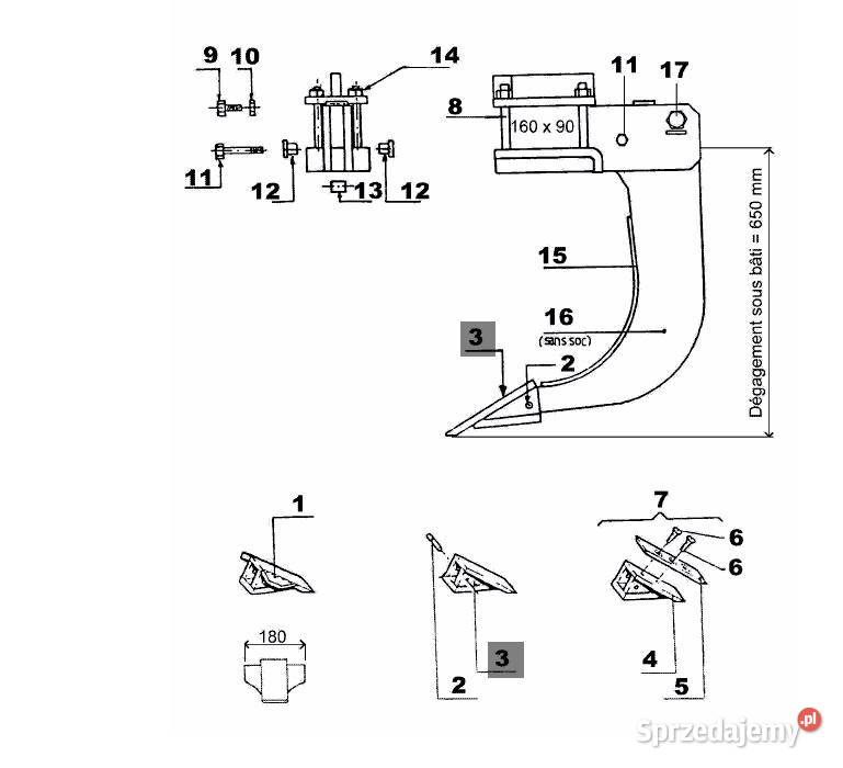 Lemiesz dłuto głębosza Kverneland RF06515