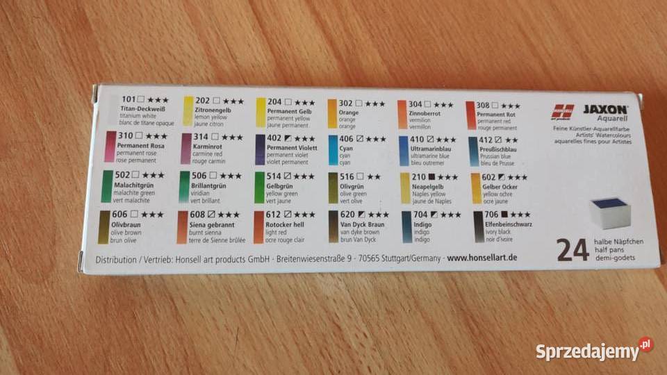 zestaw farb akwarelowych Jaxon Aquarell Książ Wielkopolski