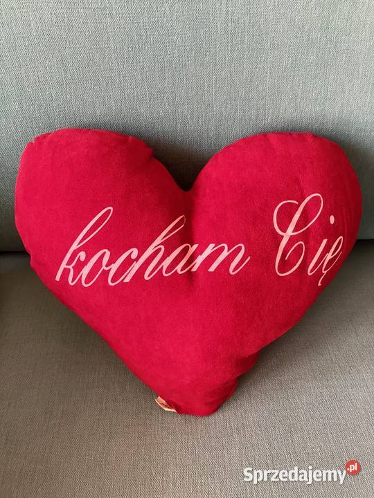 Czerwona poduszka serce Kocham Cię serduszko Nisko