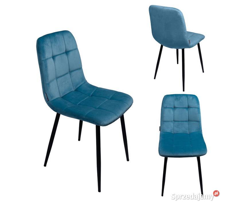Krzesło tapicerowane welurowe do salonu jadalni 90cm