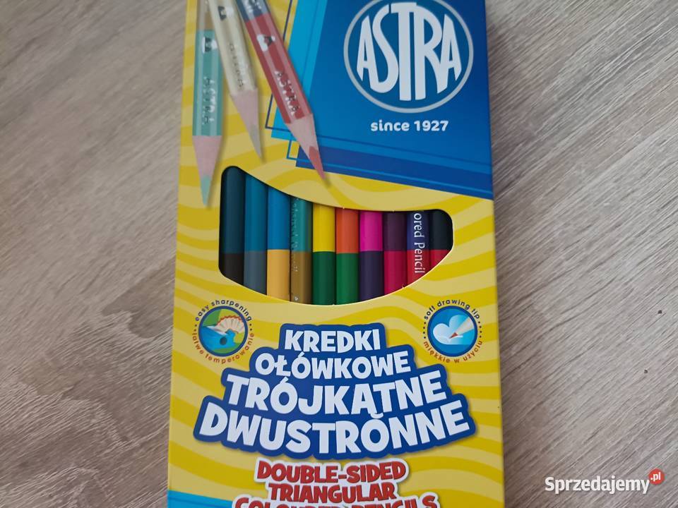 Kredki ołówkowe trójkątne dwustronne Astra 24 Artykuły szkolne Kwidzyn