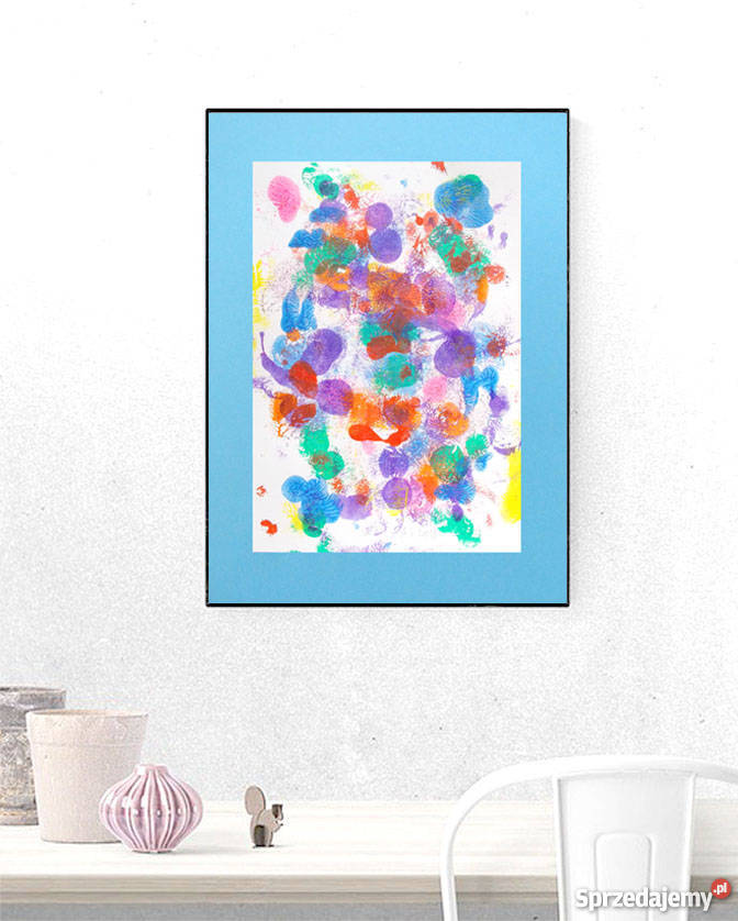 kolorowa dekoracja na ścianę abstrakcyjny wielokolorowy Toruń