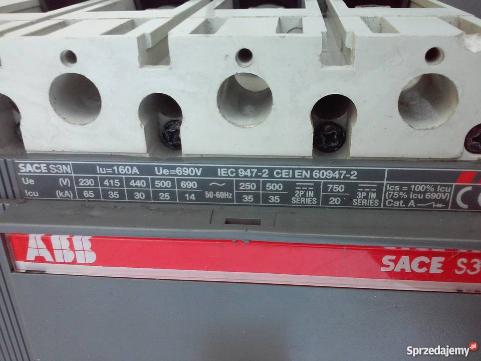 ABB S3N SACE S3 CIRCUIT BREAKER 150 AMPS 600VAC Gołębiewo