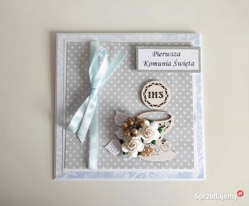 Kartka na Komunię Świętą ręcznie robiona łódzkie Łódź