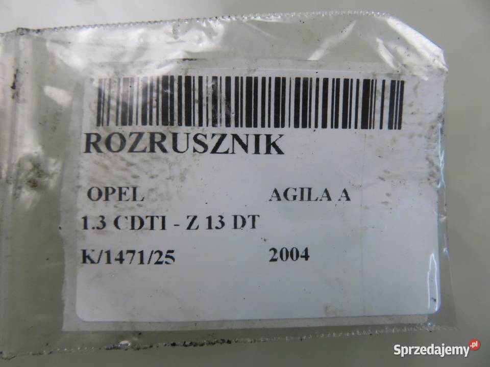 ROZRUSZNIK OPEL AGILA A 13 CDTI 0001107429 Układ elektryczny silnika