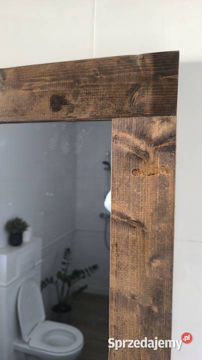 Piękne drewniane lustro loft vintage ze starych Meble Łódź