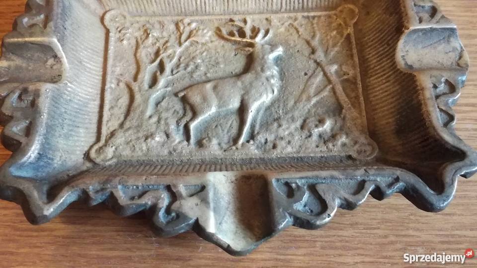 Stara popielnica paterka mosiądz Nysa