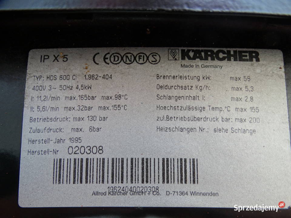 Myjka Ciśnieniowa Karcher HDS 600 Ci Radom