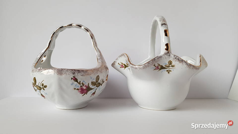 Zestaw porcelanowy koszyczek x2 róża Chodzież śląskie sprzedam