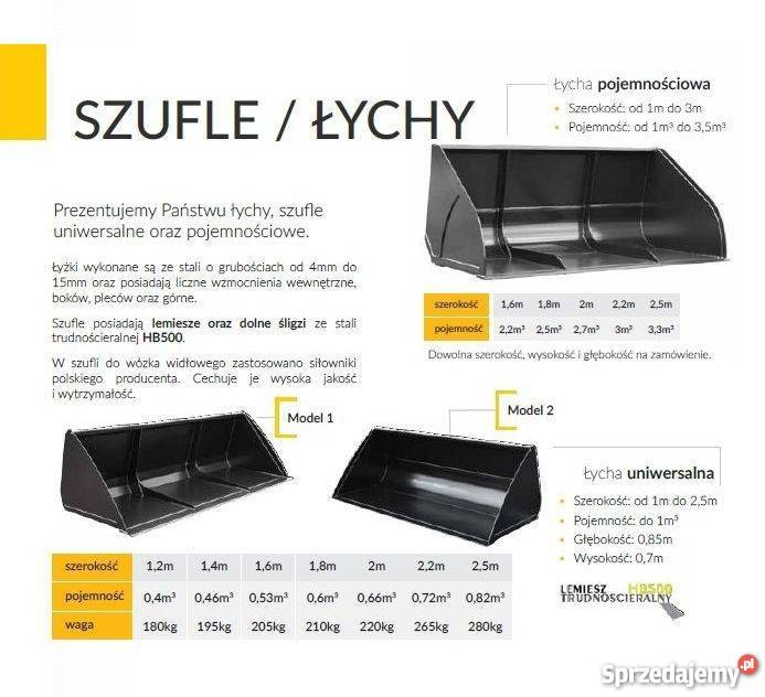 Łyżka 066 m3 łycha L2 uniwersalna mocowanie Euro pełny VAT Stalowa Wola