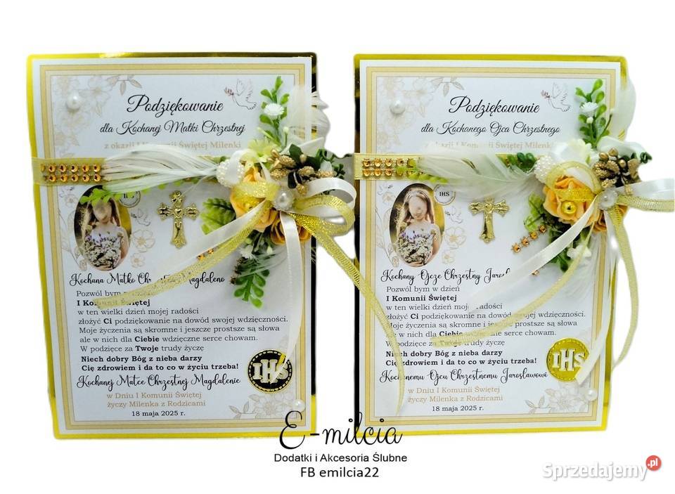 Podziękowania Chrzestnych i Dziadków z okazji Zielona Góra