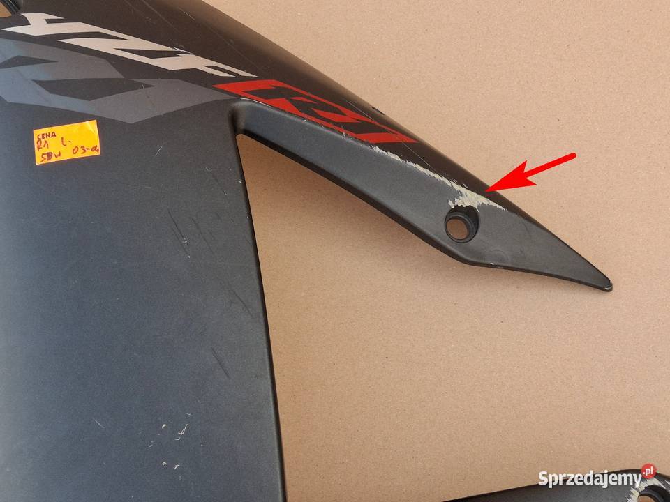 YAMAHA YZF R1 0203 OWIEWKA LEWA OSŁONA BOCZEK Szyby i owiewki Bieleń