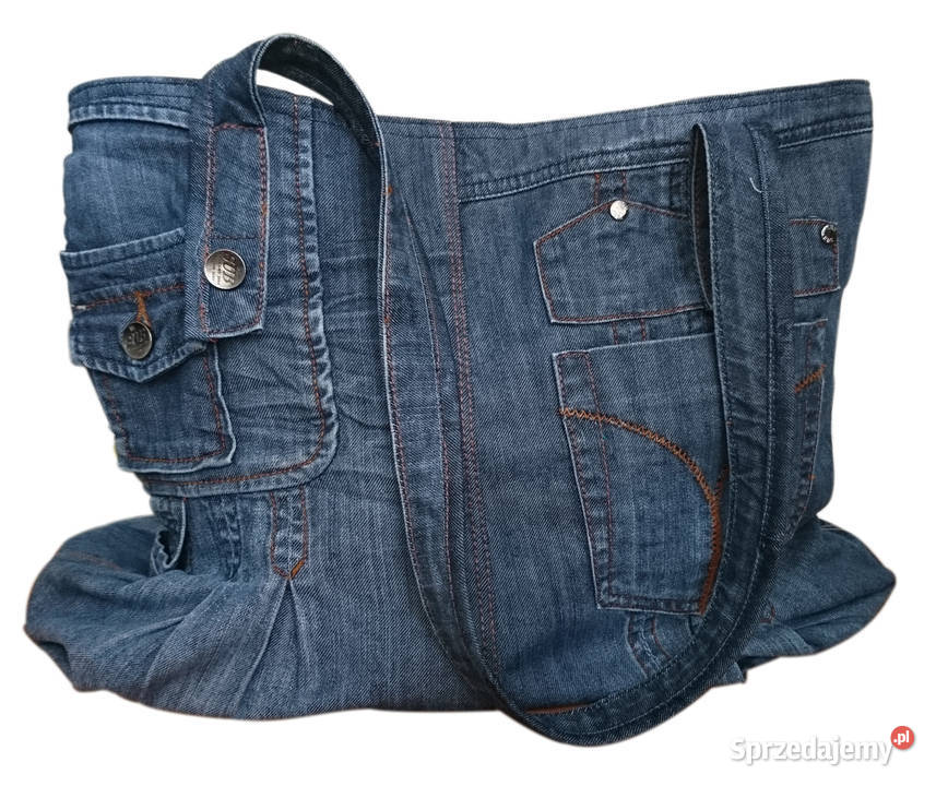 Torba Worek z bufką jeans nowe Hand Made Kraków