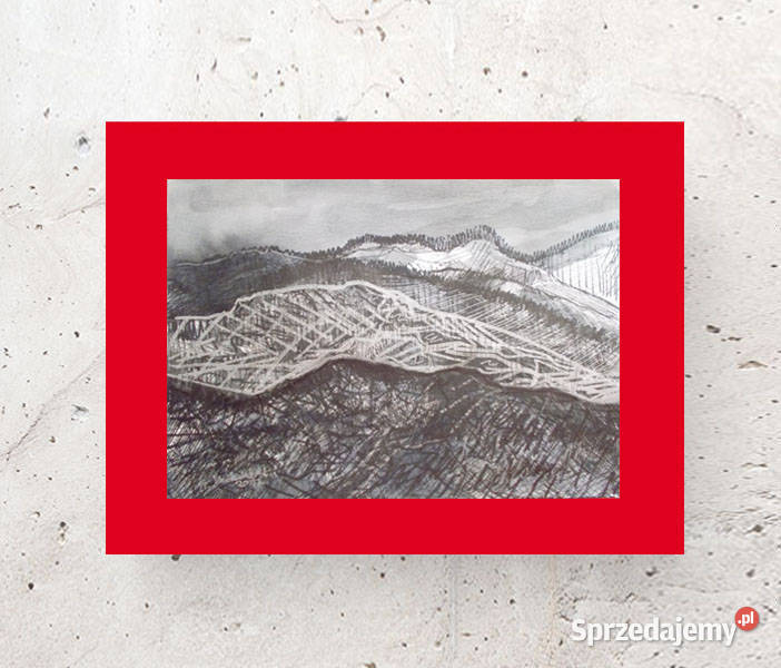nowoczesny rysunek do domu górski pejzaż 30x40 zachodniopomorskie Szczecin sprzedam