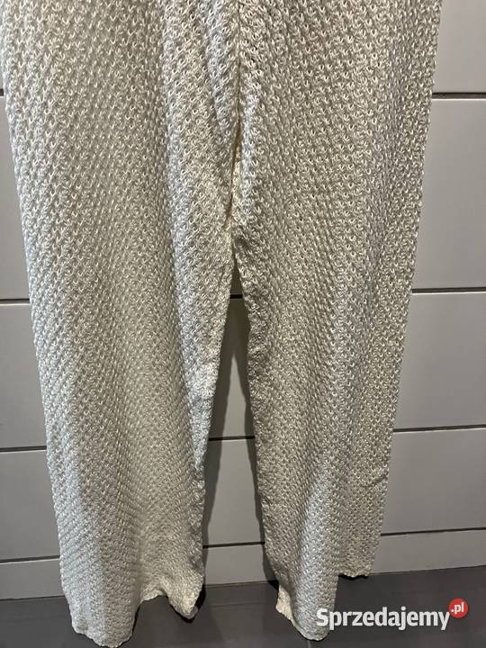 kremowe dzianinowe bawełniane spodnie xs 34 kujawsko-pomorskie Toruń