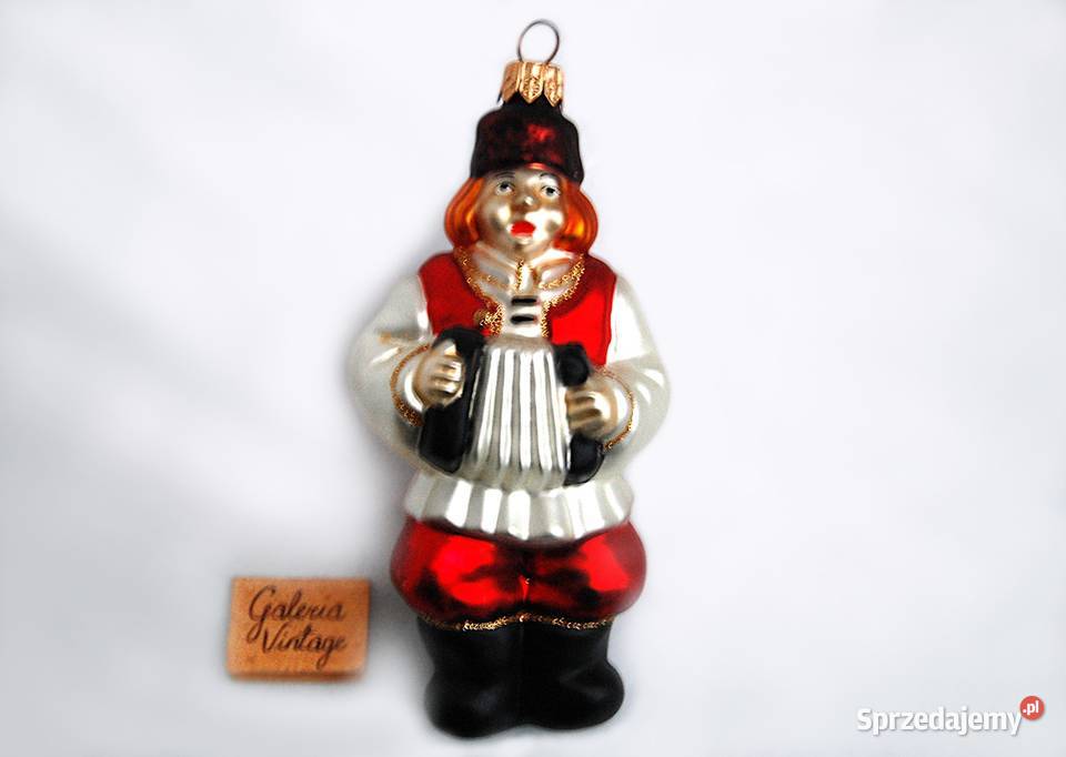 Bombka szklana ręcznie malowana figurka grajek Lublin