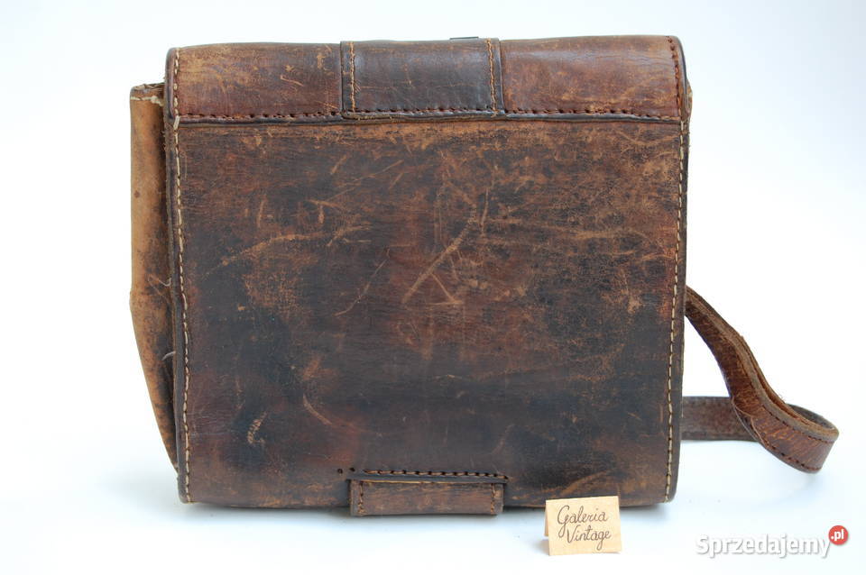 Torba skórzana do ręki vintage lata 70 kuta 6cm Lublin