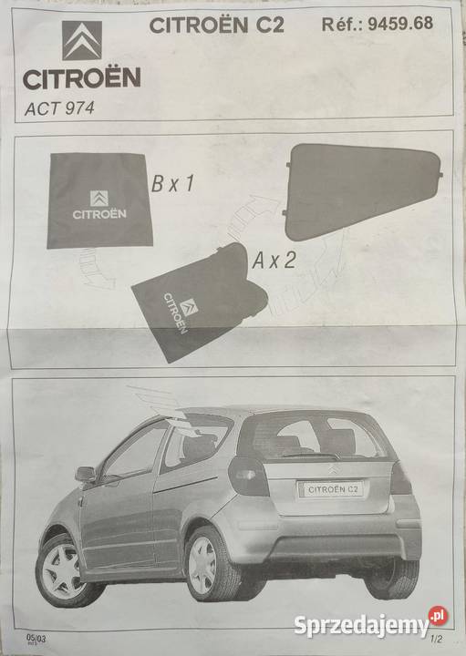 BLENDA ROLETA ZASŁONA TYŁ 2 CITROEN C2 20022009 Klapy bagażnika