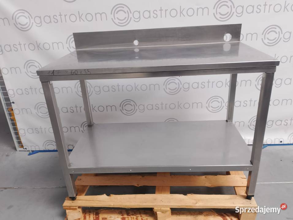Stół z półką  117x60 wysoki rant z otworami Wrocław