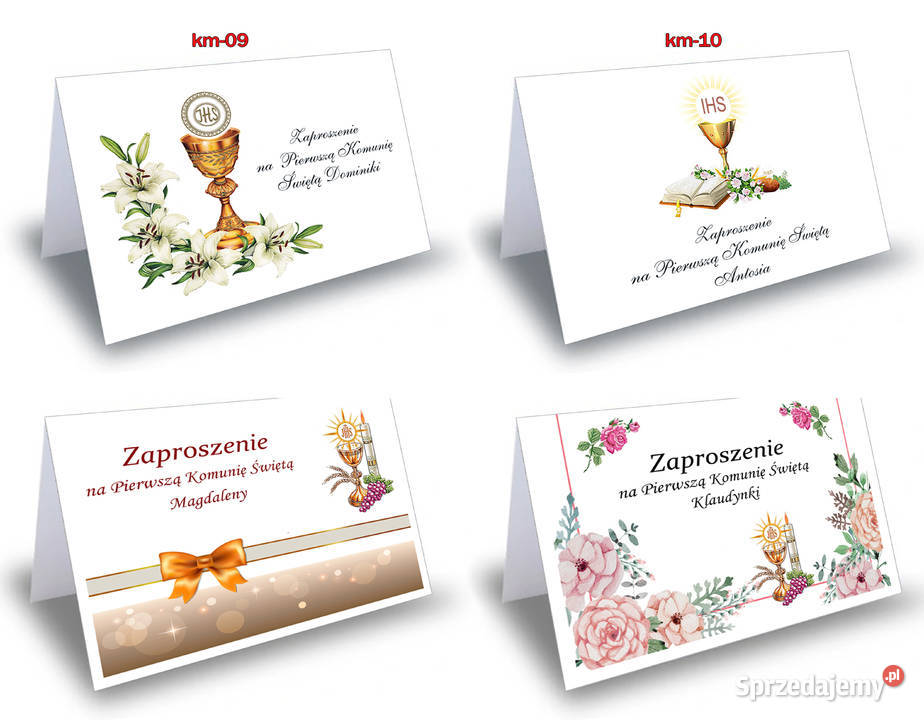 Zaproszenia na KOMUNIĘ komunijne z KOPERTĄ Rękodzieło Dąbrowa Górnicza