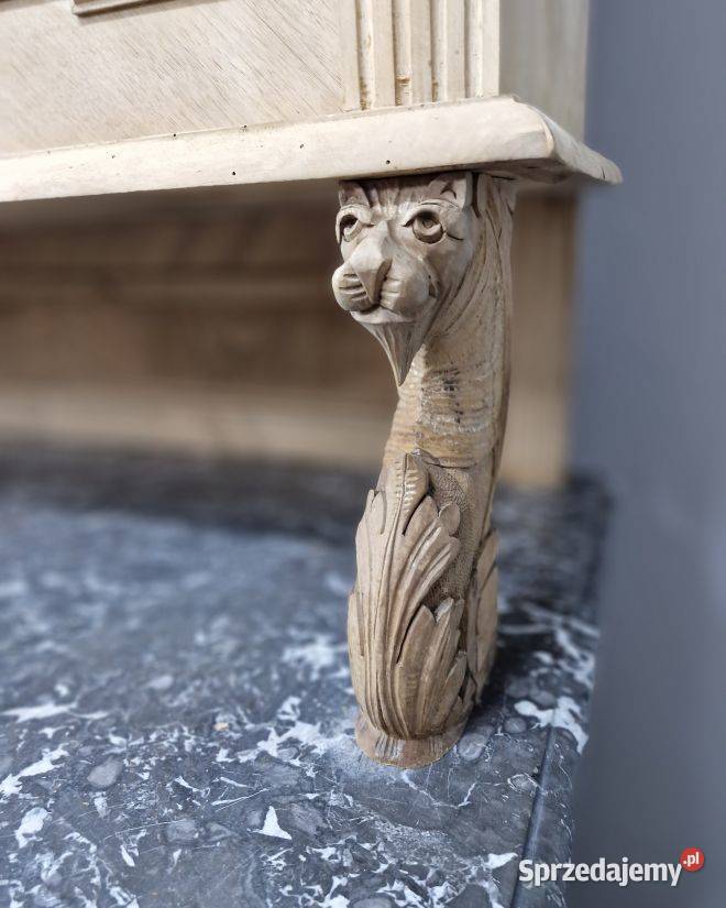 Orzechowy Kredens z Czeczotą i Marmurem