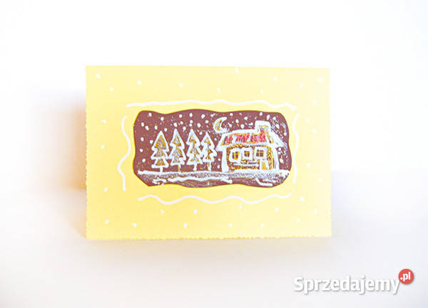 żółta kartka na boże narodzenie zima kartka bez Biuro Łódź