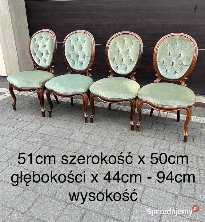 Komplet 4 stylowych krzeseł Ludwik XV Rokoko Krzesła Krzesła Ostrów Mazowiecka