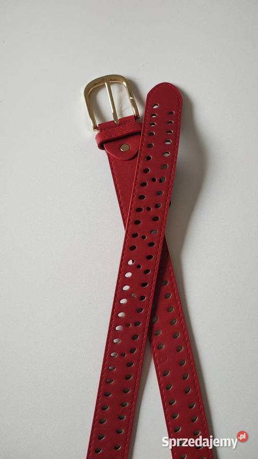 Pasek damski czerwony 3.3cm Leszno Górne