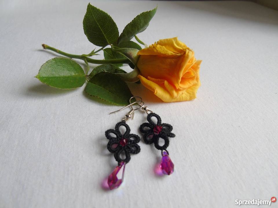 Kolczyki Frywolitkowe małopolskie Wiśniowa