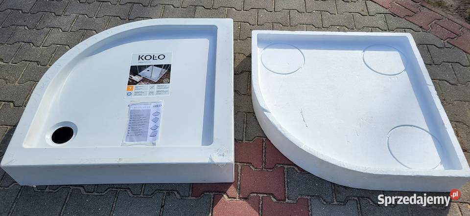 Brodzik akryl półokrągły 90x90 KOŁO Nośnik biały Klucze