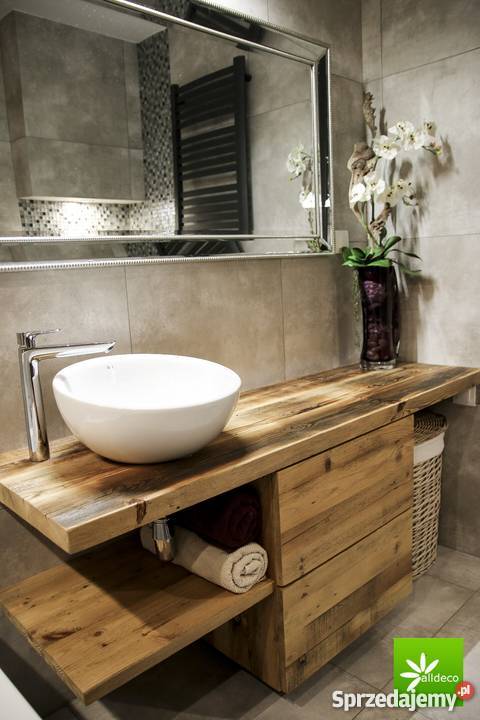 Meble łazienkowe ze starego drewna Alldeco