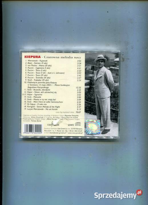 Czarowna melodia nocy Jan Kiepura Płyta CD CD zachodniopomorskie Szczecin sprzedam
