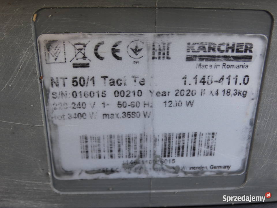 Odkurzacz Przemysłowy Karcher NT 501 Tact Te L mazowieckie sprzedam