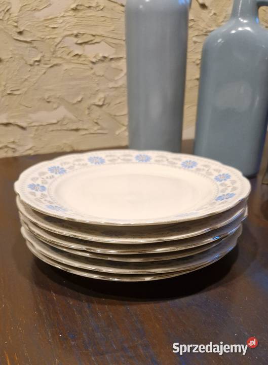 Zestaw 13 TALERZY ĆMIELÓWdekor niebieski Lublin