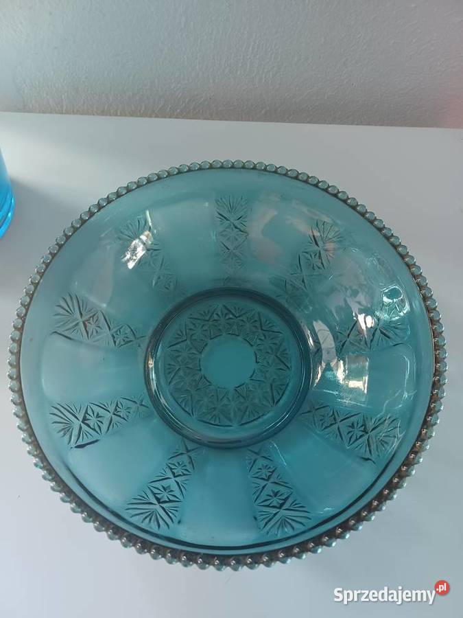 Piękna stara szklana misa Hortensja kolor