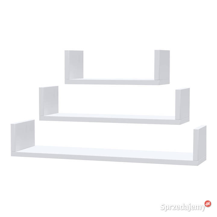 Półka Wisząca Ścienna Na Książki Biała Zestaw 3 Elbląg