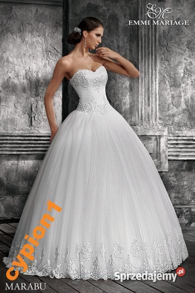 suknię ślubną EMMI MARIAGE MARABU Rozmiar 38(M)