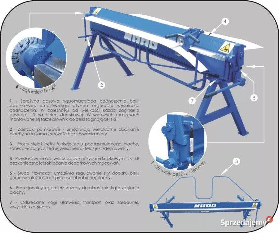 MAAD ZG140015 ZAGINARKA GIĘTARKA KRAWĘDZIARKA Opalenica sprzedam