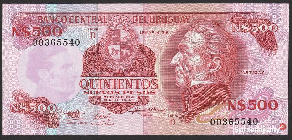 Urugwaj 500 pesos 1991 stan bankowy UNC Łódź