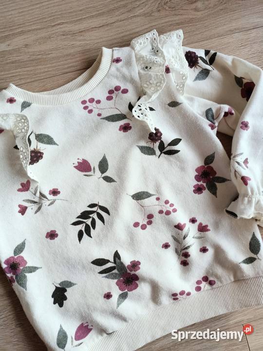 Bluza dziewczęca cienka w kwiatki z falbankami Płock