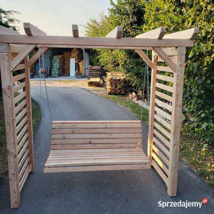 Zestaw ogrodowy z drewna 2x ławki stół Dom i Ogród Wysoka