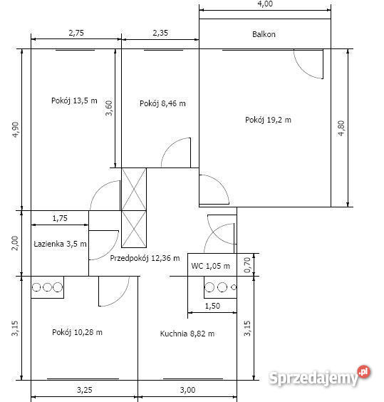 Mieszkanie Połaniec 76 m2 rozkładowe jasne na Połaniec