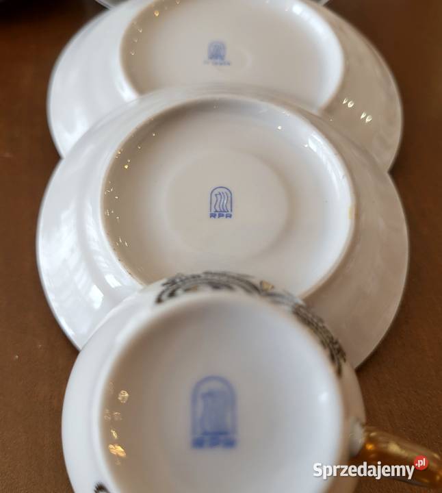 Porcelana łotewska RPR zestaw do espresso 6 osób Porcelana i szkło